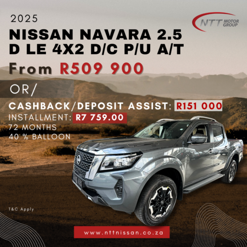 NISSAN NAVARA 2.5 D LE 4X2 D/C P/U A/T image from NTT Nissan